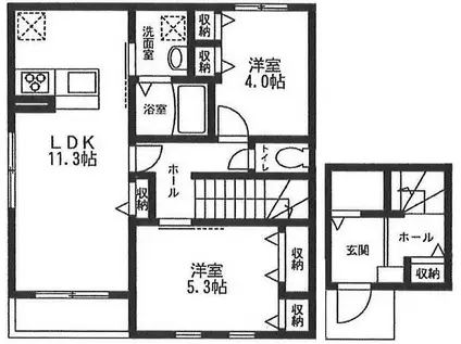 ミワフィカーサ(2LDK/2階)の間取り写真