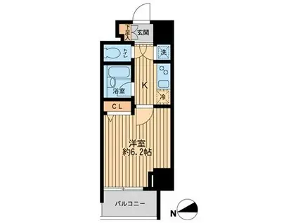 HF早稲田レジデンス(1K/4階)の間取り写真