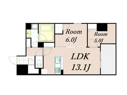 STANDZ河原町五条(2LDK/8階)の間取り写真