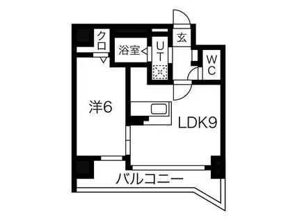 FEUILLESVERTESAJ(1LDK/10階)の間取り写真
