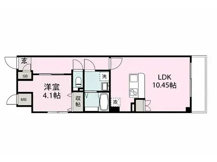 EXIA YANAGIMARU(1LDK/4階)の間取り写真