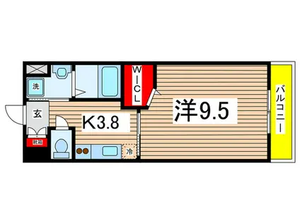 スカイウェーブ(1K/2階)の間取り写真