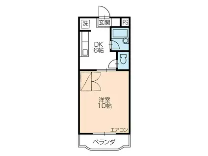 ベルデパルク(1DK/4階)の間取り写真