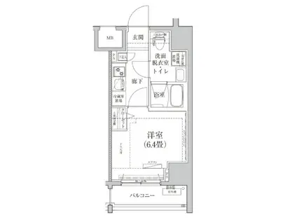 アイル横浜関内(1K/7階)の間取り写真