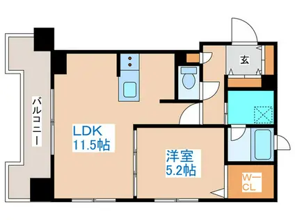 桂和レジデンス円山公園(1LDK/2階)の間取り写真