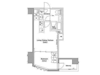 ザ・パークハビオ三軒茶屋(1LDK/4階)の間取り写真