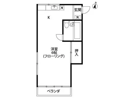 コーポ・オサダ(1K/2階)の間取り写真