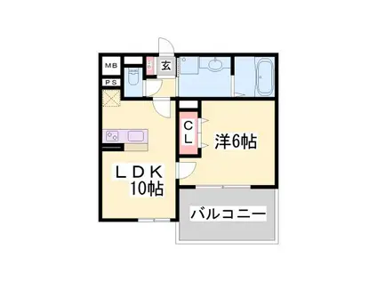 神戸ハーバーサイド 萬利レジデンス(1LDK/3階)の間取り写真
