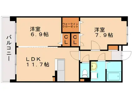 アイパーク(2LDK/1階)の間取り写真