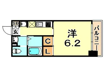 レジディア神戸元町(1K/9階)の間取り写真