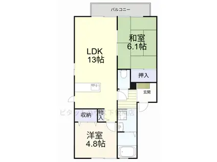 グラシューM  II(2LDK/2階)の間取り写真