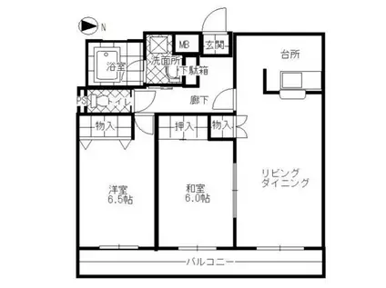 グレース新城II(2LDK/3階)の間取り写真