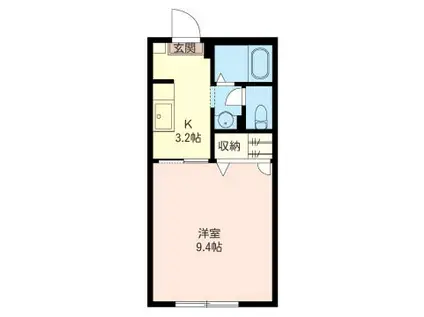 ディアスカムフォート(1K/1階)の間取り写真