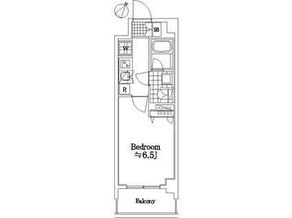 プレール・ドゥーク東京CANAL(1K/5階)の間取り写真