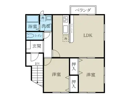 ひまわりハイム(2LDK/1階)の間取り写真