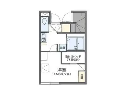 レオパレスクレスト御影(1K/1階)の間取り写真