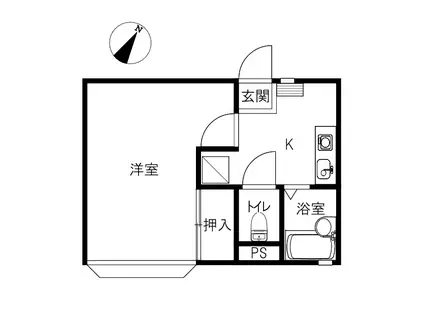 ポポラーレ(1K/1階)の間取り写真
