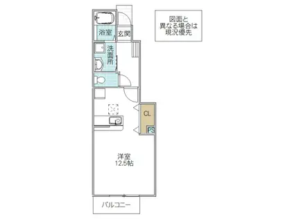 CHEROKEEB(ワンルーム/1階)の間取り写真