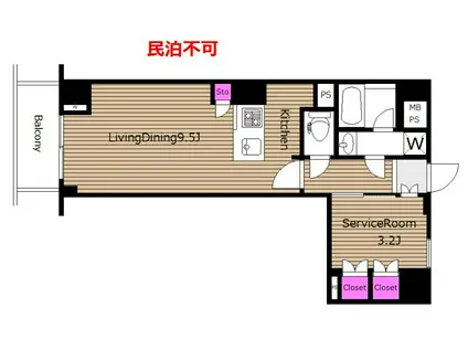 NETフリー ディームス初台II O(1SK/1階)の間取り写真