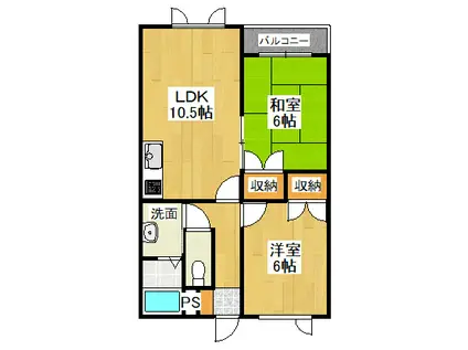 カーサ・レガーロI(2LDK/2階)の間取り写真