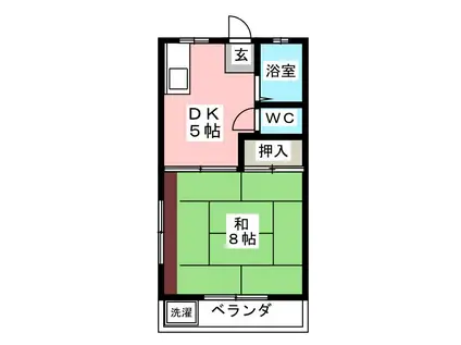 光マンション(1DK/3階)の間取り写真