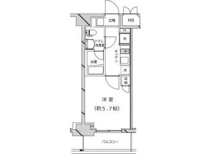 ライジングプレイス堀切(1K/10階)の間取り写真