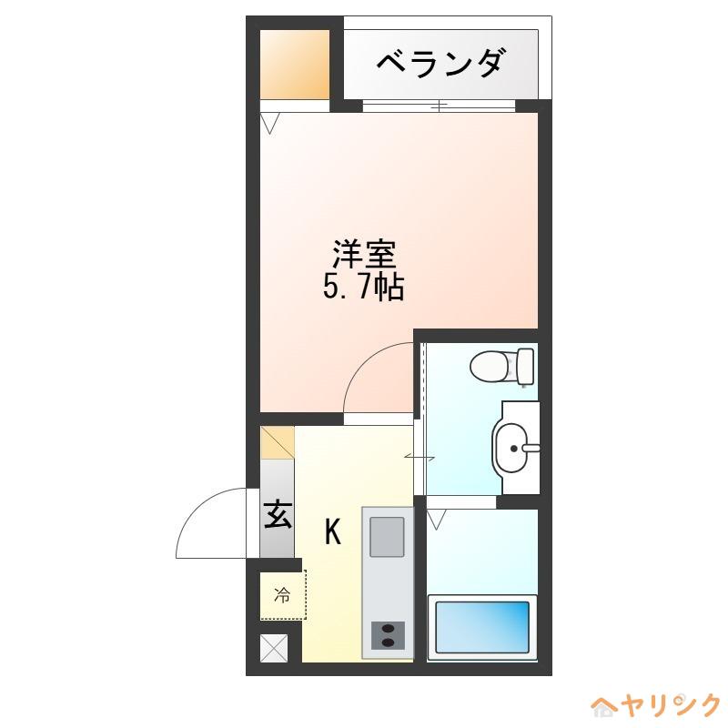 メゾンシエル(1K/1階)の間取り写真