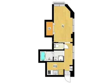 ニューハイム村上(1K/3階)の間取り写真