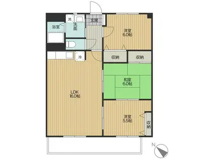 フォルクローロ(3LDK/2階)の間取り写真