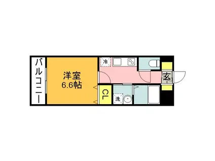 アールグランデ和白丘(1K/2階)の間取り写真