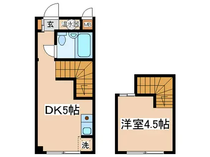 ピアチェーレヴィーナ(1DK/4階)の間取り写真