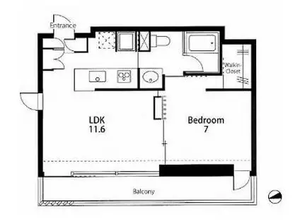 VILLA RONDOヴィラロンド(1LDK/4階)の間取り写真