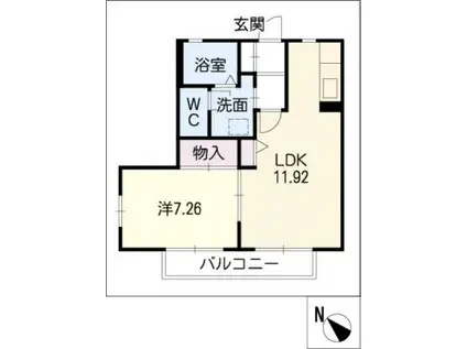 サニーコートII(1LDK/1階)の間取り写真