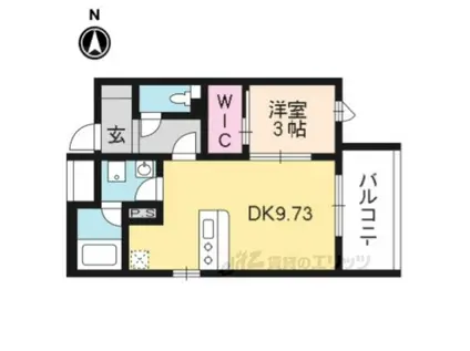 GRANDVUE西陣(1DK/2階)の間取り写真