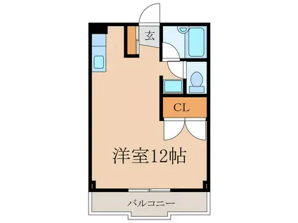 ハイムカンポス(ワンルーム/1階)の間取り写真
