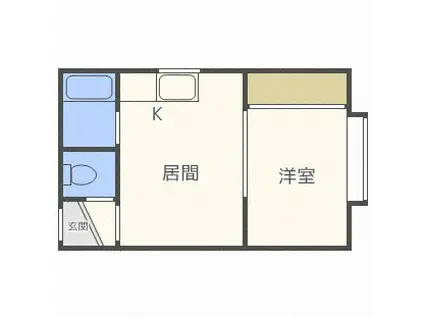 アークコート南郷3丁目IV(1DK/3階)の間取り写真