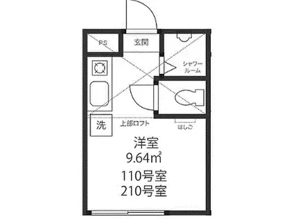 フィリップ下落合(ワンルーム/1階)の間取り写真