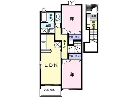 ムイビエーンB(2LDK/2階)の間取り写真
