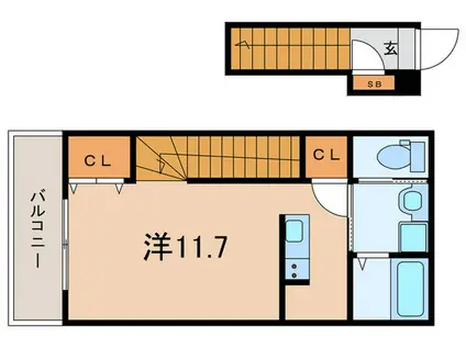 セントポーリア明石(ワンルーム/2階)の間取り写真