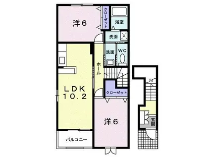サンセールII(2LDK/2階)の間取り写真