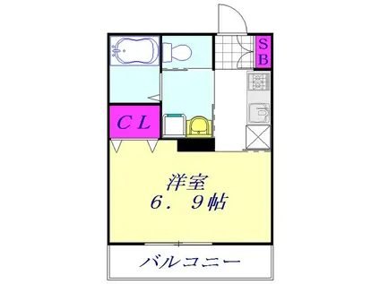 シーパール・ヴィラ(1K/1階)の間取り写真