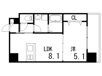 グランメール岡本(1LDK/7階)の間取り写真