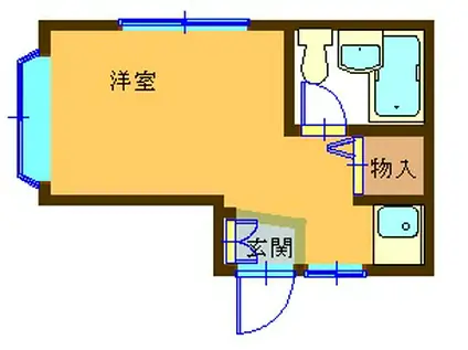 メゾンド白ゆり(ワンルーム/2階)の間取り写真