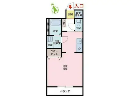 マンションエムズ(ワンルーム/3階)の間取り写真