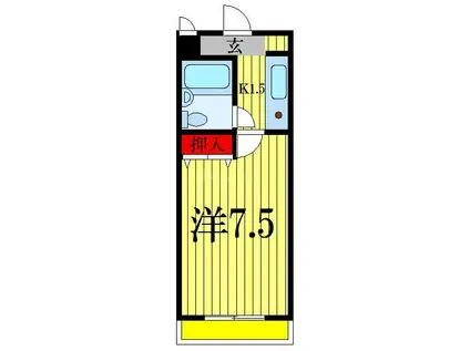 TWIN HOTARUNOI(1K/1階)の間取り写真
