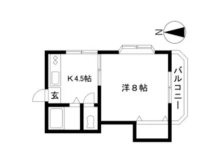 メゾンドフローラ(1K/1階)の間取り写真