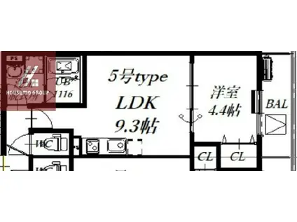 D PORTA ANNEX(1LDK/1階)の間取り写真
