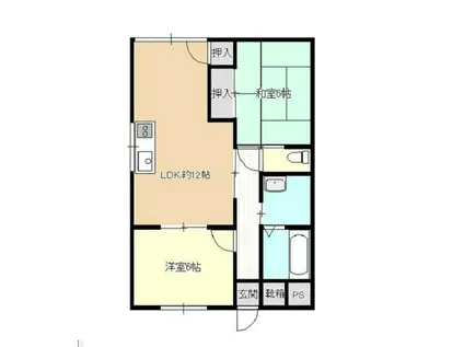 コーポ井上(2LDK/7階)の間取り写真