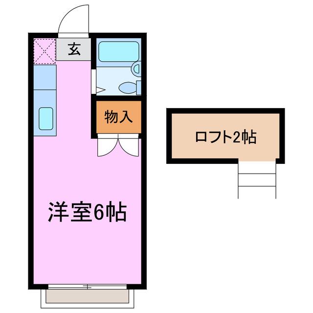 エステートピア岩崎台(ワンルーム/2階)の間取り写真