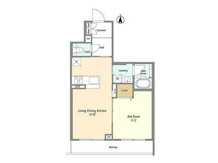 リブラ北千住(1LDK/3階)の間取り写真
